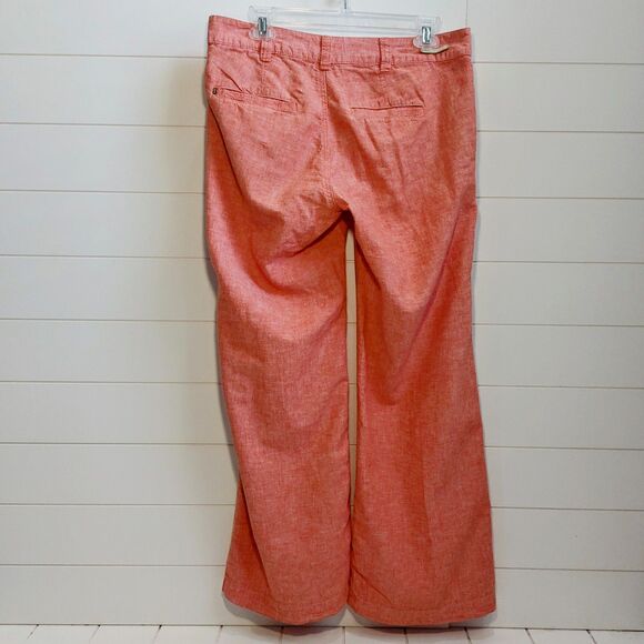 Pilcro & The Letterpress Linen Blend Women's 10 Wide Leg Coral Pants Lightweight - Picture 3 of 12